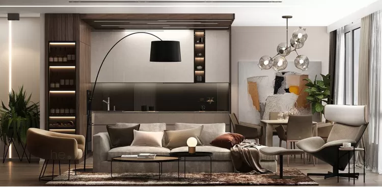 Гостиная — Дизайн-проект квартиры ЖК Hoffmann Haus — 100 м.кв — He. D Creative Group