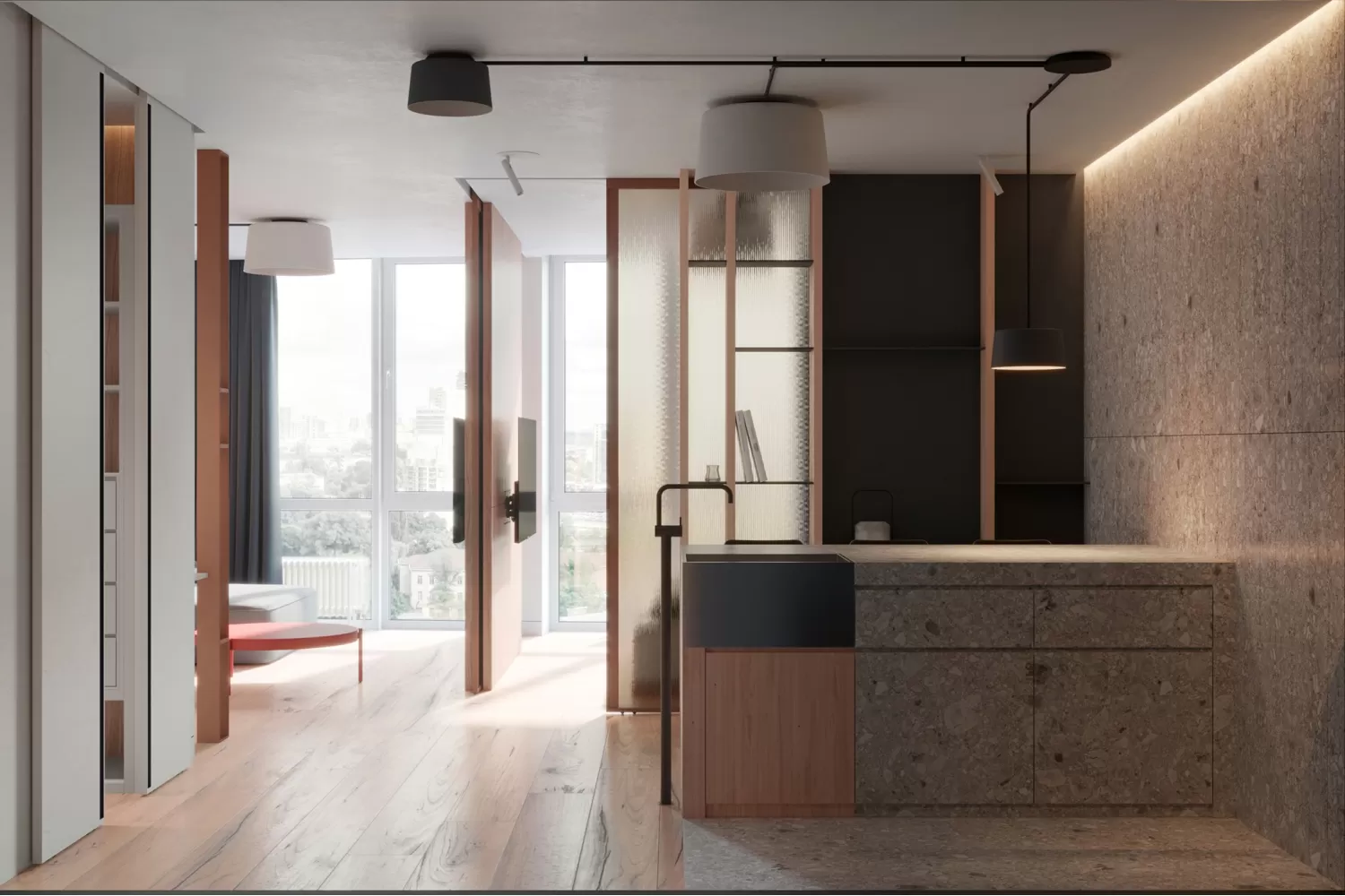 Кухня-гостиная зонирование, фото 5