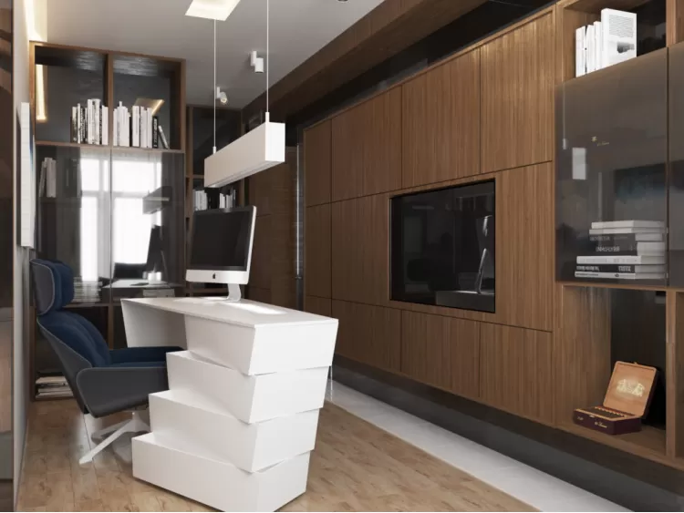 Кабінет в дизайн-проекті квартири на Липках - Che*Modan