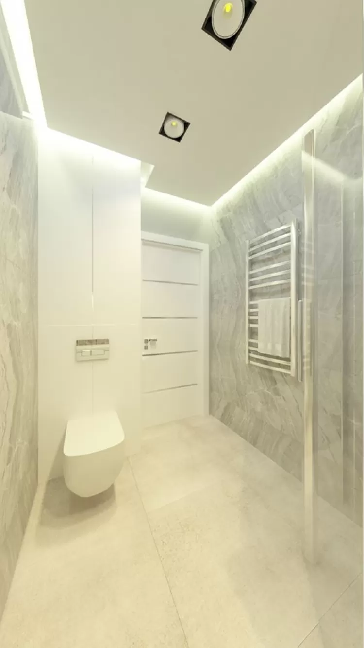 Санузел в дизайн-проекте квартиры-студии ЖК Славутич — InsideOut