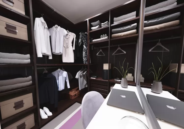 Гардероб — Дизайн-проект 1-кімнатної квартири в ЖК Манхеттен, 52 м.кв — студія дизайну Inerior12