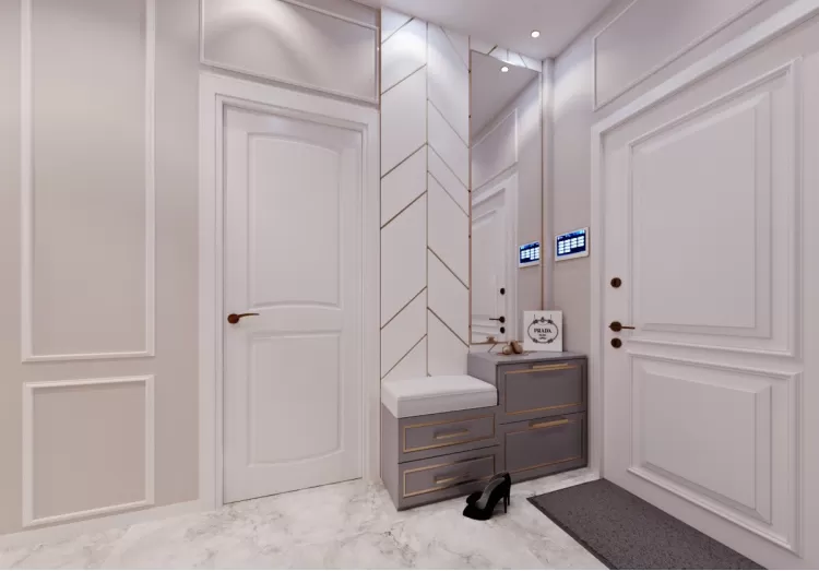 Холл — Дизайн-проект 1-комнатной квартиры в ЖК Манхеттен , 52 м.кв — студия дизайна Inerior12