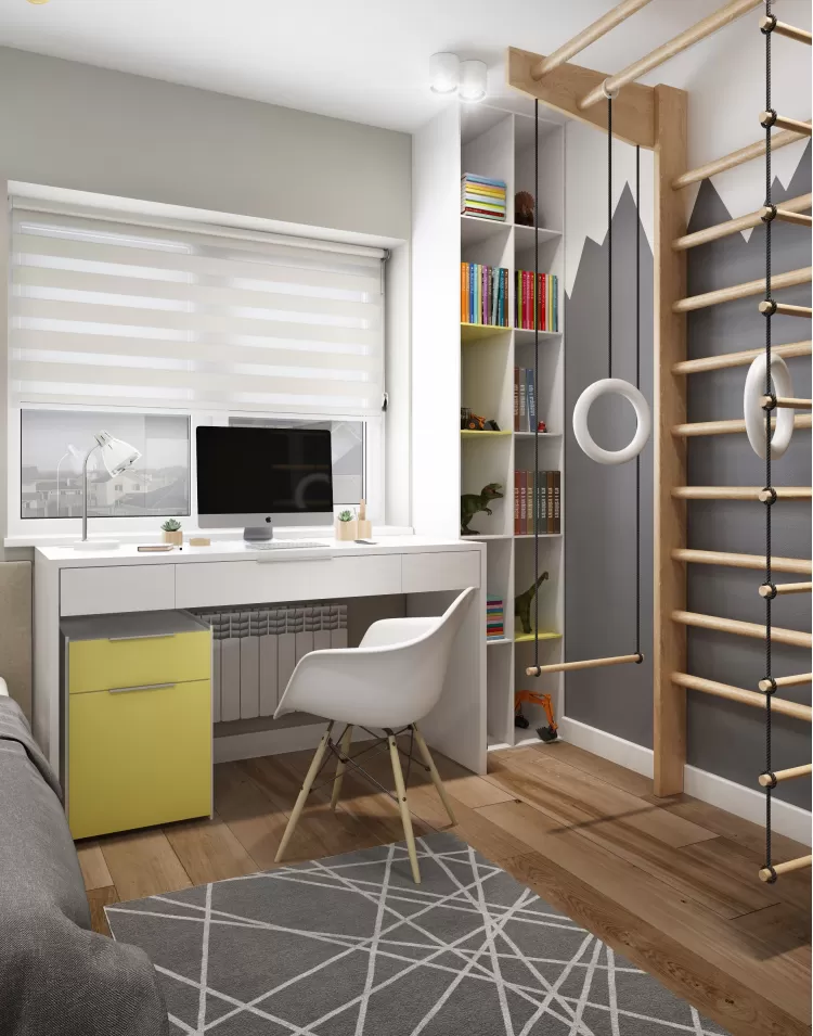 Детская — Дизайн-проект коттеджа в КГ Зеленый Бульвар, 98 м.кв. — студия дизайна  Interior12 