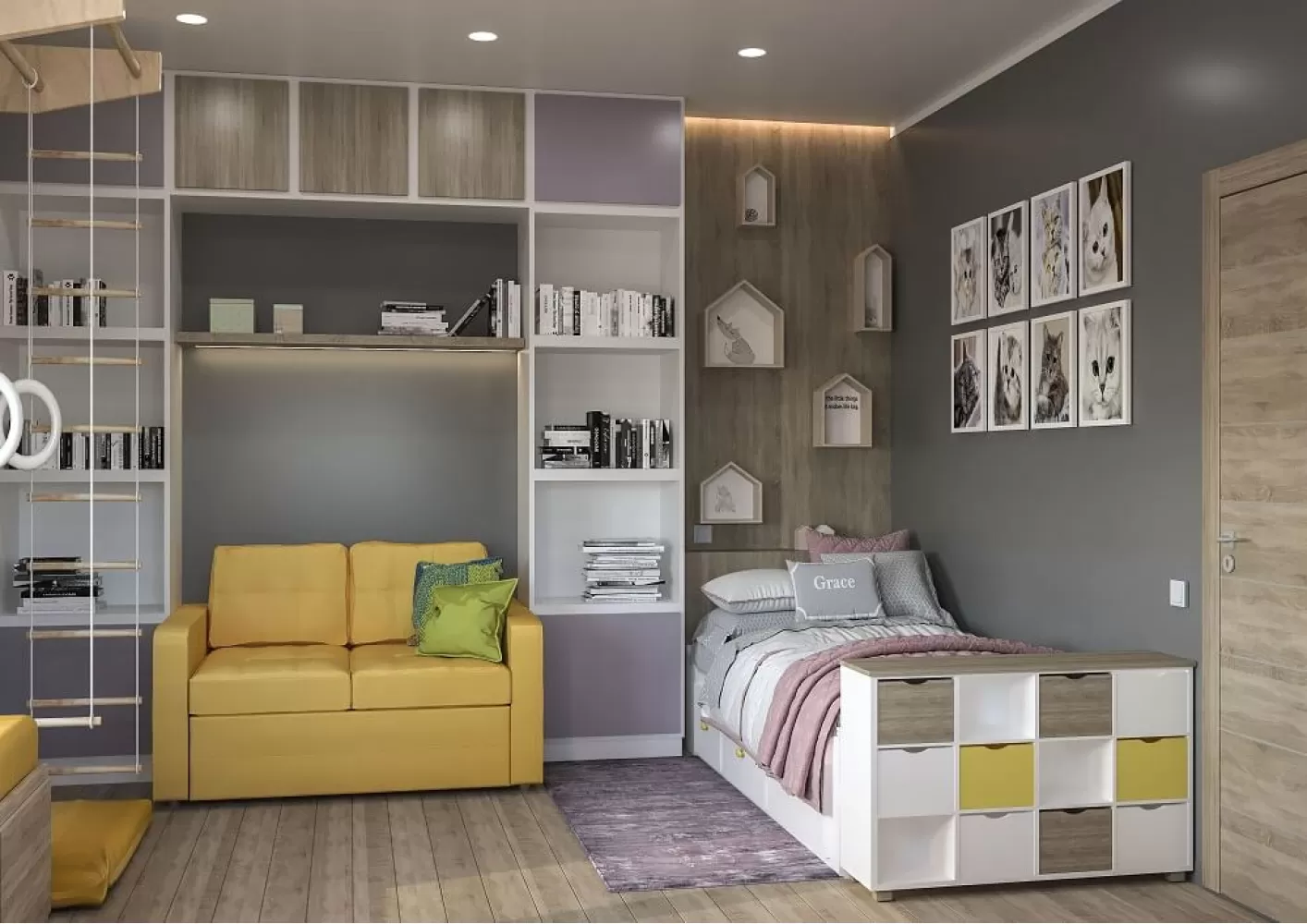 Дитяча - Дизайн-проект приватного будинку в стилі лофт, 200 м. кв - студія дизайну Inerior12