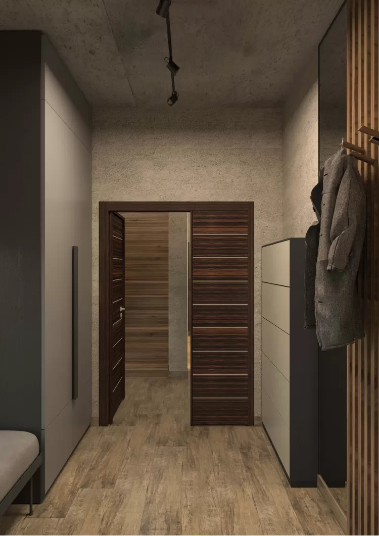 Холл — Дизайн-проект частного дома в стиле лофт, 200 м. кв — студия дизайна Inerior12
