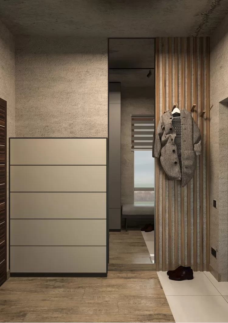 Холл — Дизайн-проект частного дома в стиле лофт, 200 м. кв — студия дизайна Inerior12