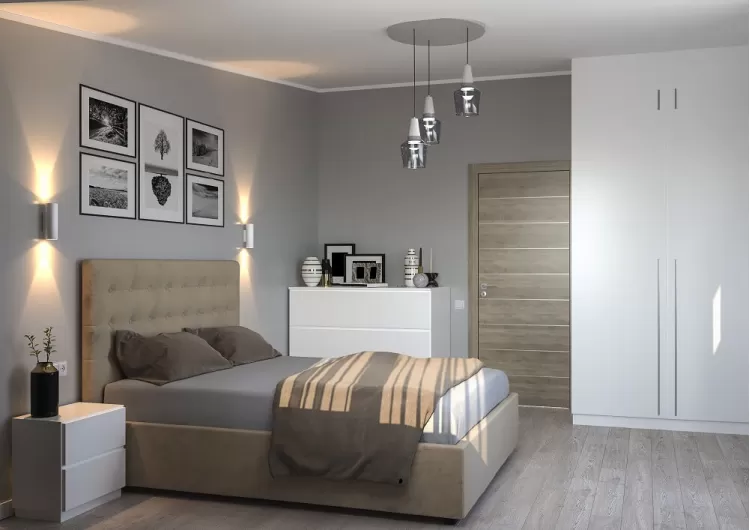 Спальня-1 — Дизайн-проект частного дома в стиле лофт, 200 м. кв — студия дизайна Inerior12