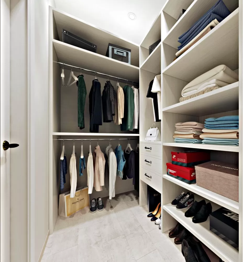 Гардеробная-2  — Интерьер частного дома в современном стиле, 180 м.кв — студия дизайна Inerior12