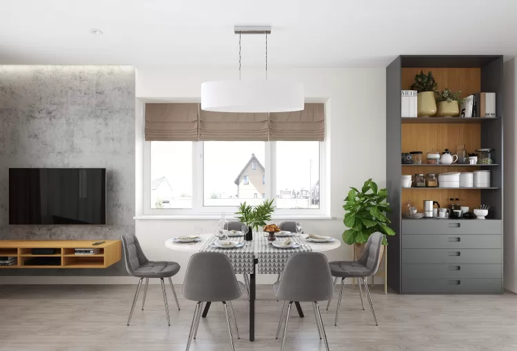 Гостиная — Интерьер частного дома в современном стиле, 180 м.кв — студия дизайна Inerior12