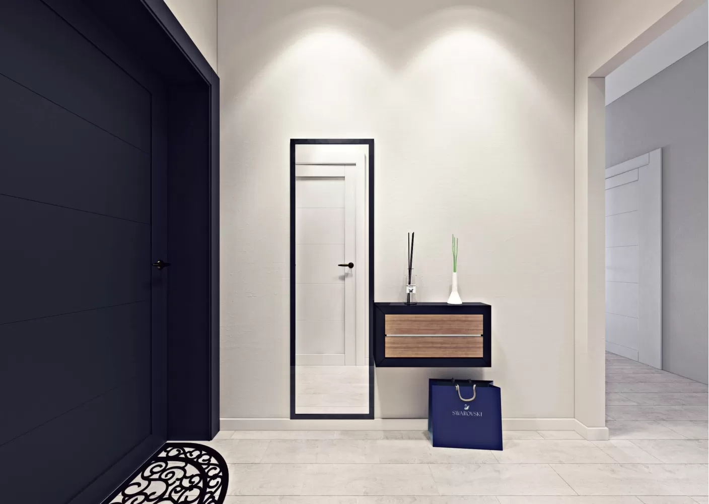 Холл — інтер'єр приватного будинку в сучасному стилі, 180 м.кв — студія дизайну Inerior12