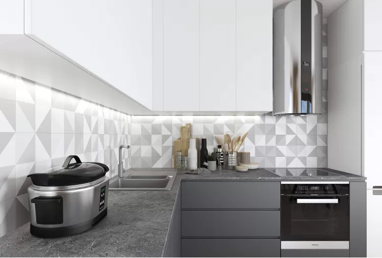 Кухня — Интерьер частного дома в современном стиле, 180 м.кв — студия дизайна Inerior12