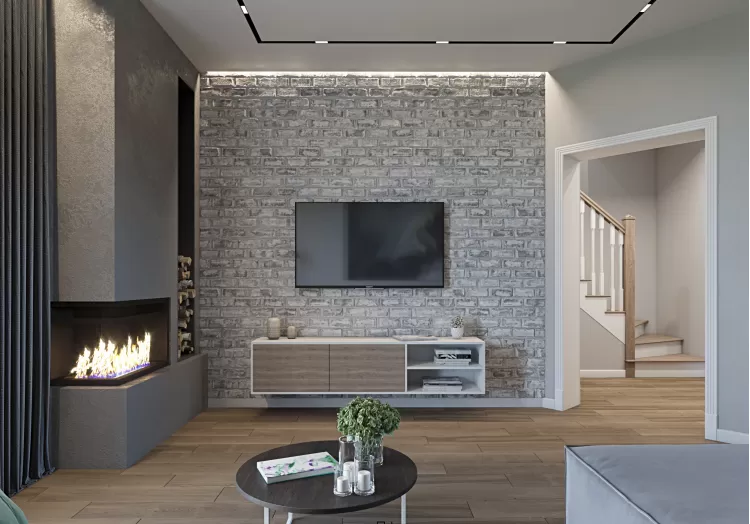 Кухня-вітальня Коридор - Дизайн-проект котеджу в КМ Зелений Бульвар, 98 м.кв. - Студія дизайну Interior12