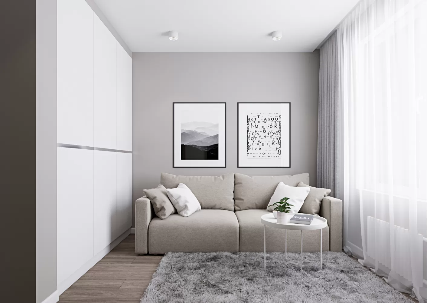 Гостевая комната — Дизайн-проект коттеджа в КГ Зеленый Бульвар, 98 м.кв. — студия дизайна  Interior12 