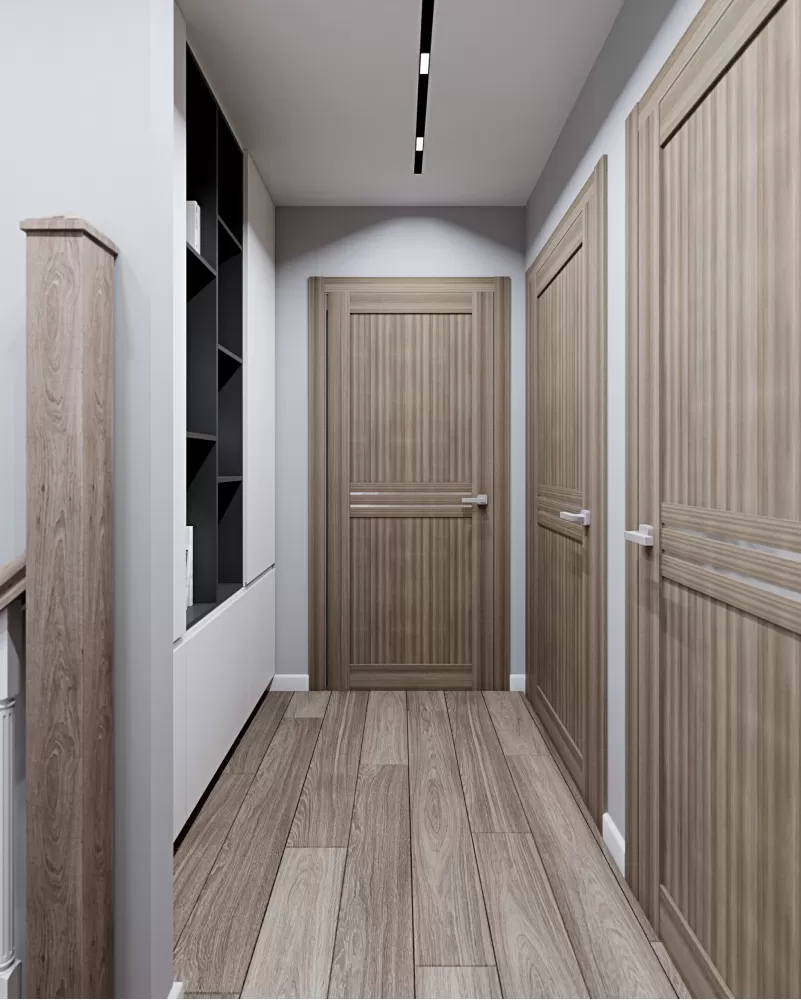 Коридор — Дизайн-проект коттеджа в КГ Зеленый Бульвар, 98 м.кв. — студия дизайна  Interior12 