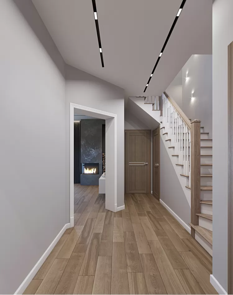 Коридор — Дизайн-проект коттеджа в КГ Зеленый Бульвар, 98 м.кв. — студия дизайна  Interior12 