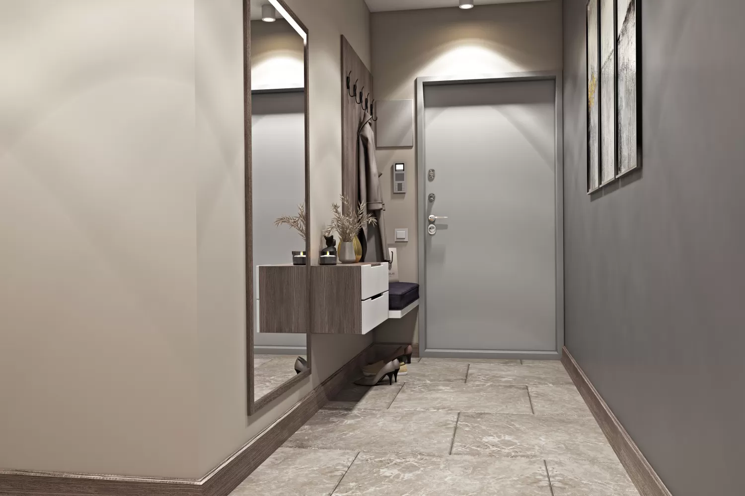 Холл — Дизайн-проект 2-комнатной квартиры, 44 м.кв — студия дизайна  Interior12 