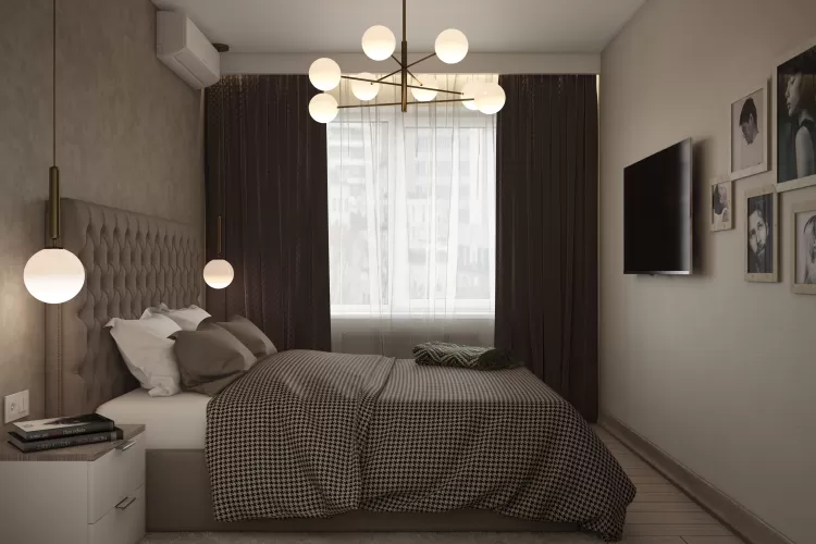 Спальня — Дизайн-проект 2-комнатной квартиры, 44 м.кв — студия дизайна  Interior12 
