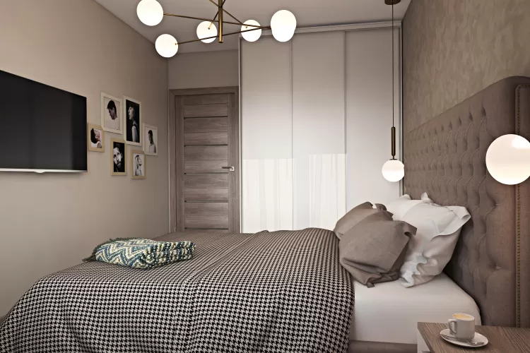 Спальня — Дизайн-проект 2-комнатной квартиры, 44 м.кв — студия дизайна  Interior12 