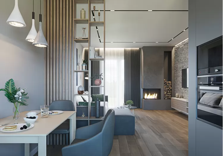 Кухня-вітальня - Дизайн-проект котеджу в КМ Зелений Бульвар, 98 м.кв. - Студія дизайну Interior12