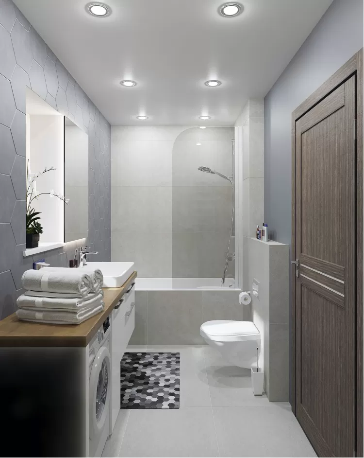 Фото интерьера: Санузел-1 – Дизайн-проект коттеджа в КГ Зеленый Бульвар, 98 м.кв – 705