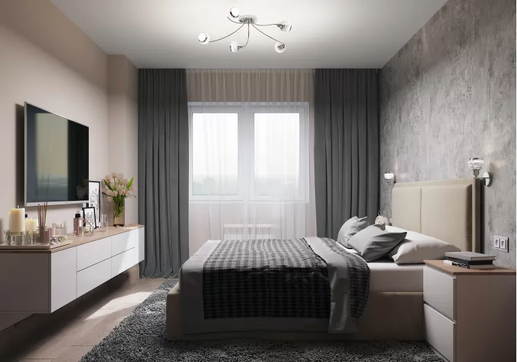 Спальня — Дизайн-проект коттеджа в КГ Зеленый Бульвар, 98 м.кв. — студия дизайна  Interior12 