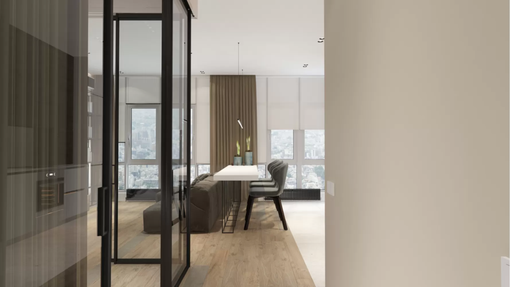 Їдальня в дизайн-проекті квартири-студії - Maksim Tsenkov