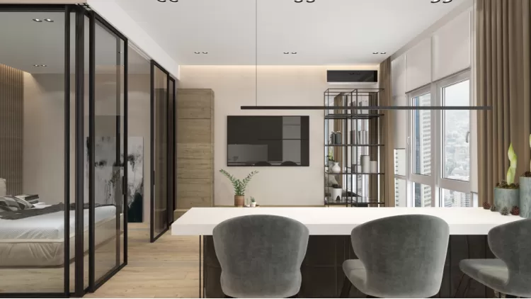 Столовая в дизайн-проекте квартиры-студии — Maksim Tsenkov