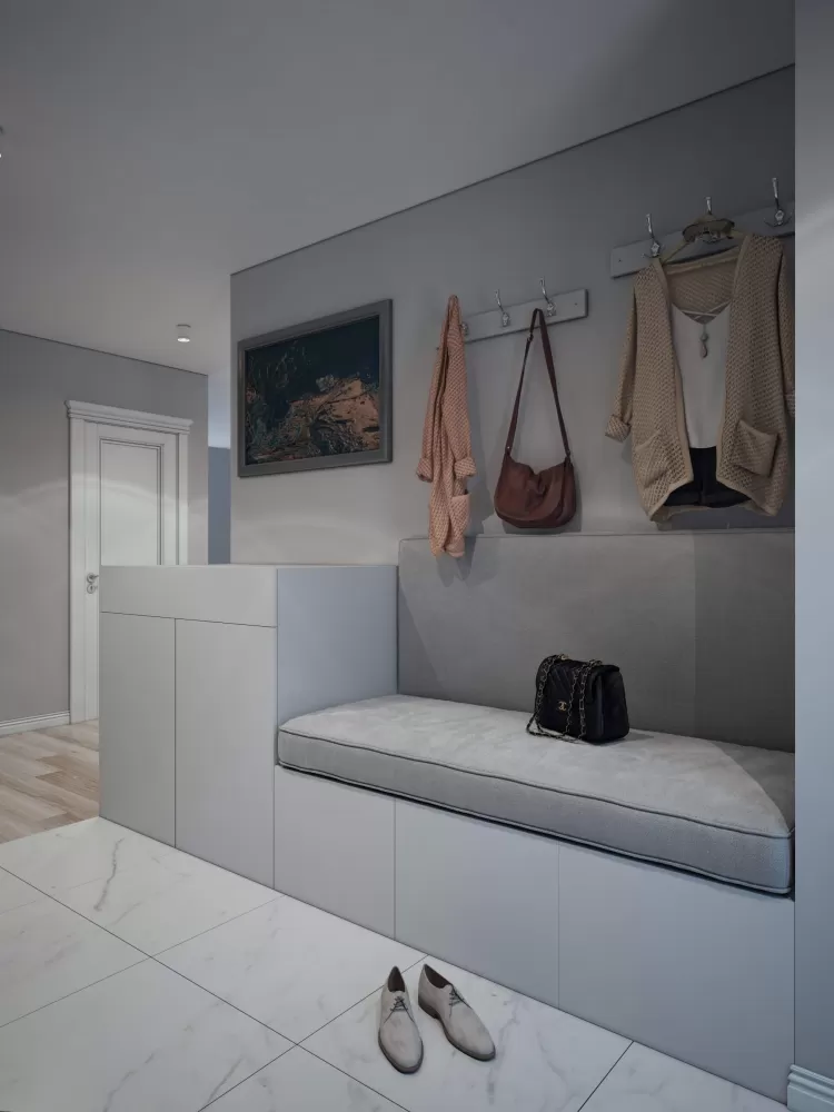 Хол у дизайн-проекті квартири ЖК Viktori, 86 м.кв. - NS Interior Design