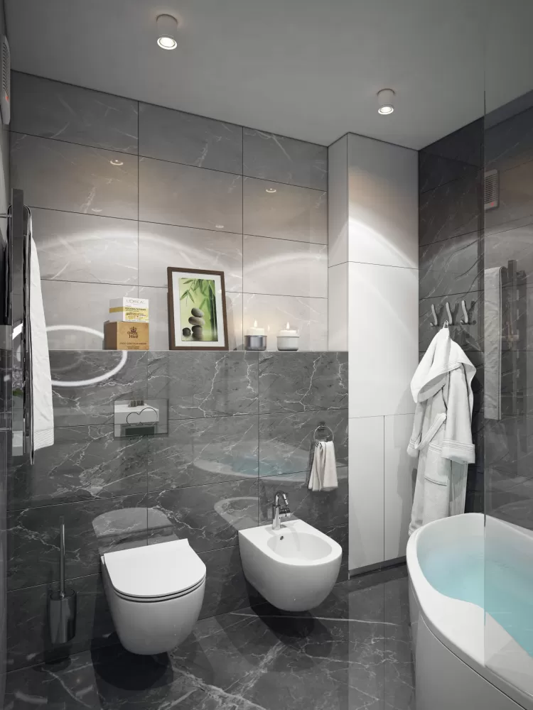 Санузел в дизайн-проекте квартиры  ЖК Viktori, 86 м.кв. — NS Interior Design