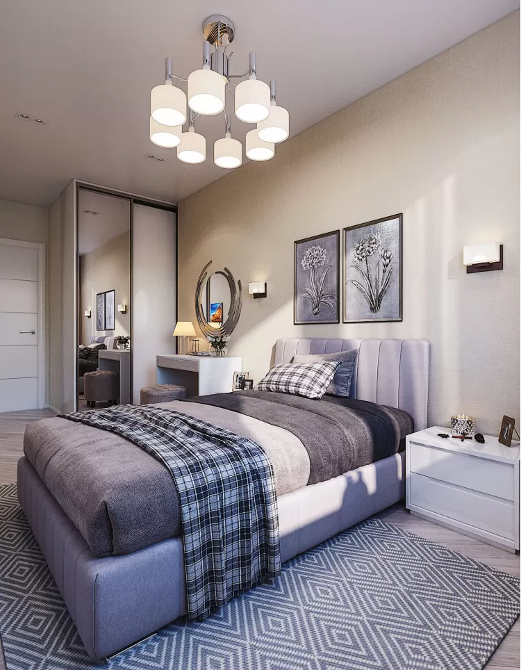 Спальня 1 в дизайн-проекте квартиры ЖК Адамант, 86 м.кв. — NS Interior Design