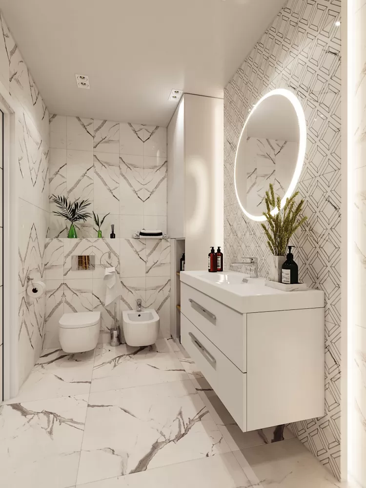 Санвузол у дизайн-проекті квартири ЖК Адамант, 86 м.кв. - NS Interior Design