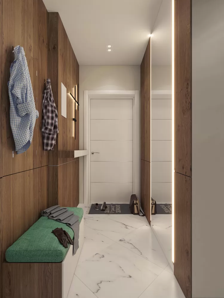 Коридор в дизайн-проекте квартиры ЖК Адамант, 86 м.кв. — NS Interior Design