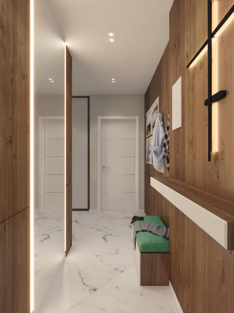 Коридор в дизайн-проекте квартиры ЖК Адамант, 86 м.кв. — NS Interior Design
