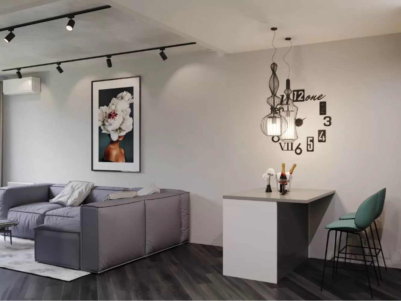 Вітальня в дизайн-проекті квартири ЖК Файна Таун, 45м.кв — NS Interior Design