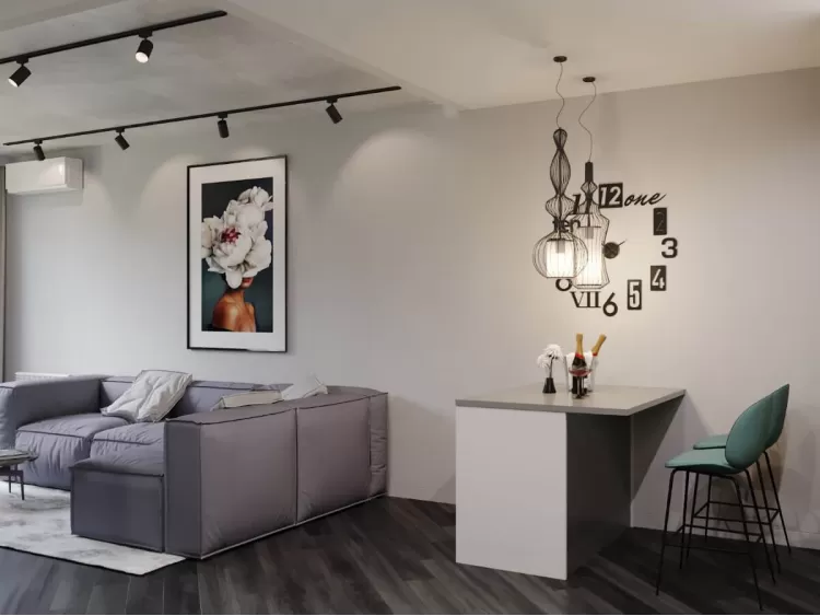 Вітальня в дизайн-проекті квартири ЖК Файна Таун, 45м.кв — NS Interior Design