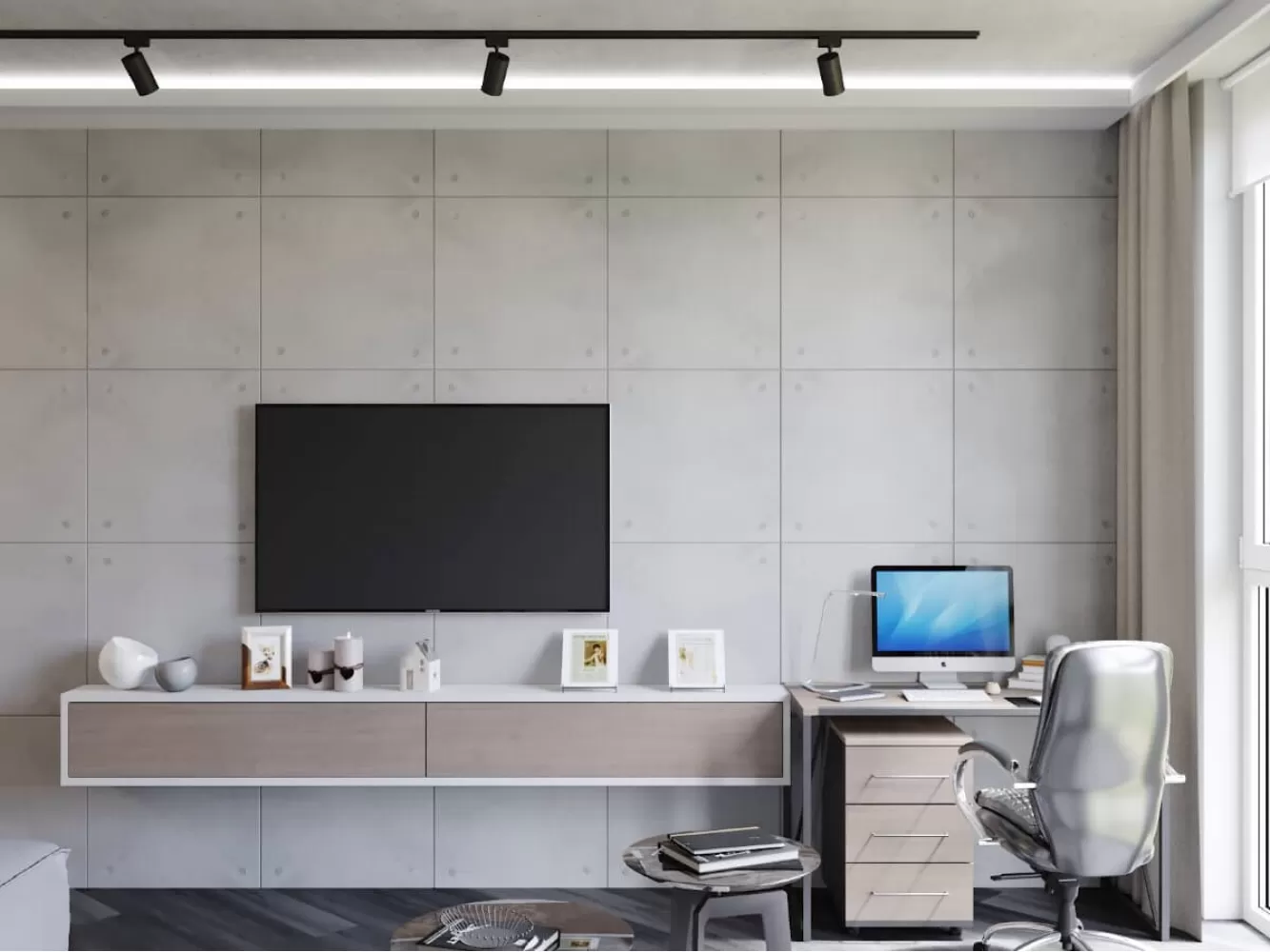 Вітальня в дизайн-проекті квартири ЖК Файна Таун, 45м.кв — NS Interior Design