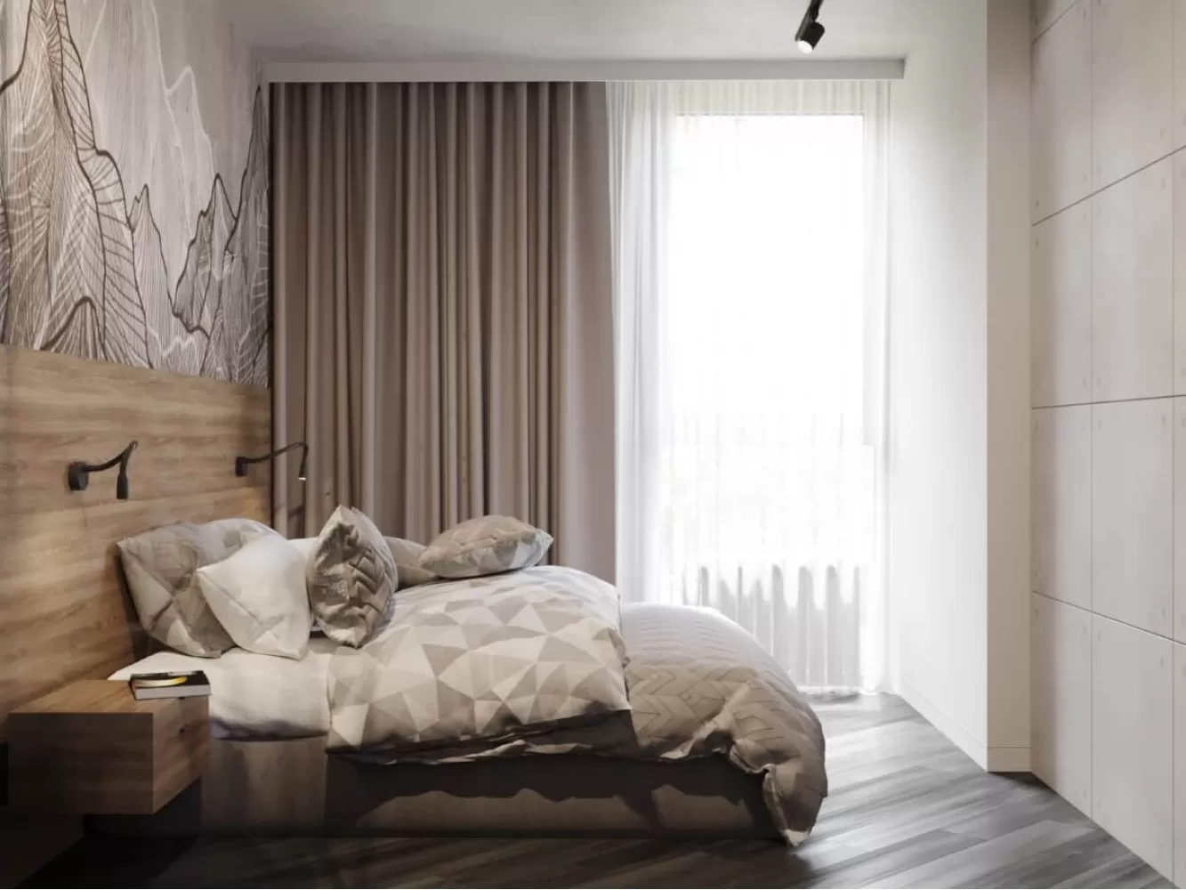 Спальня в дизайн-проекті квартири ЖК Файна Таун, 45м.кв — NS Interior Design