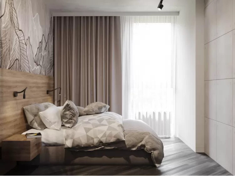 Спальня  в дизайн-проекте квартиры ЖК Файна Таун,45м.кв — NS Interior Design