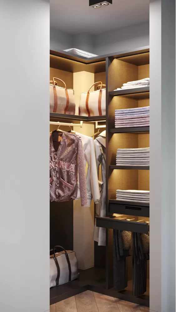 Гардеробная в дизайн-проекте квартиры  ЖК River Stone, 55м.кв — студия дизайна NS interior Design