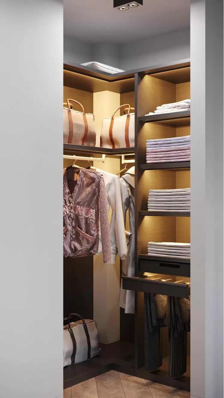 Гардеробна в дизайн-проекті квартири ЖК River Stone, 55м.кв — студія дизайну NS interior Design