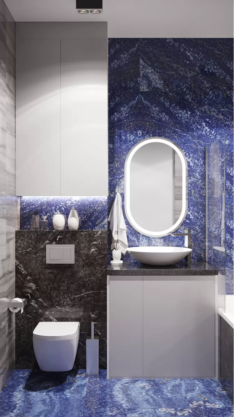 Санузел в дизайн-проекте квартиры  ЖК River Stone, 55м.кв — студия дизайна NS interior Design