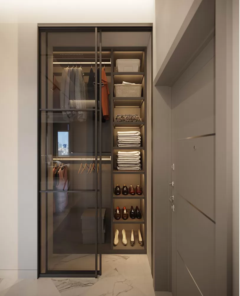 Дизайн гардеробу у стилі мінімалізм