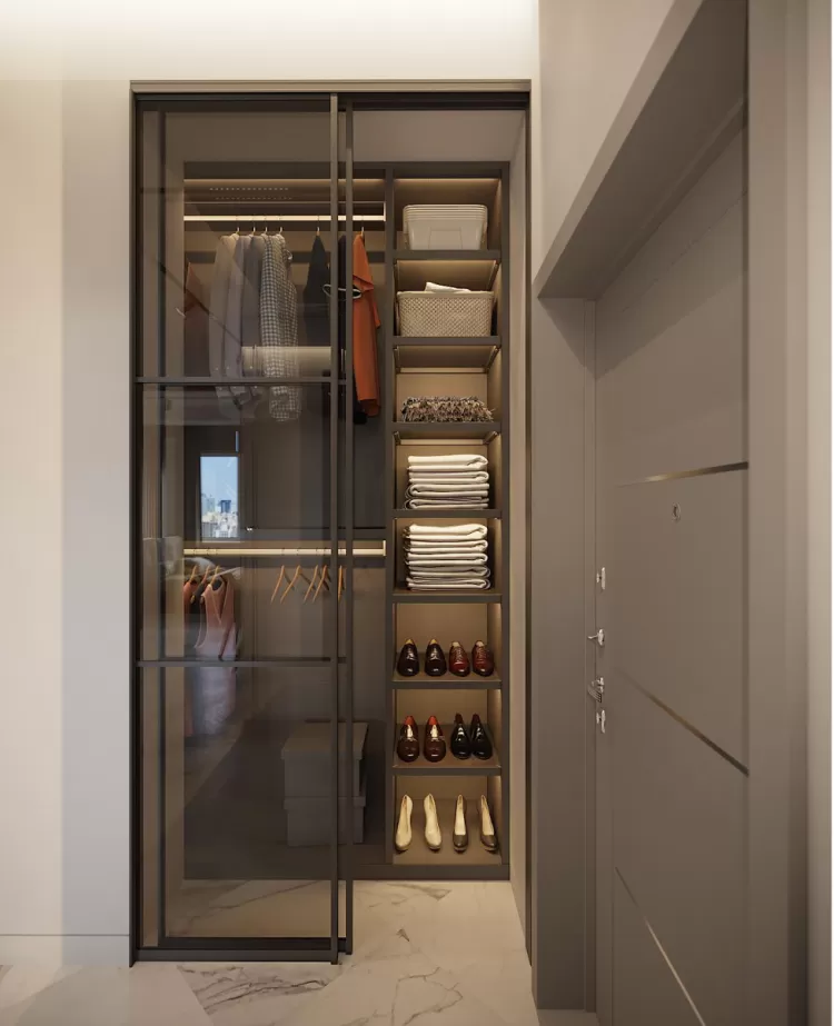 Дизайн гардероба в стиле минимализм