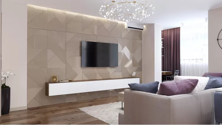 Гостиная в дизайн-проекте квартиры  ЖК Варшавский квартал, 95м.кв — студия дизайна NS interior Design