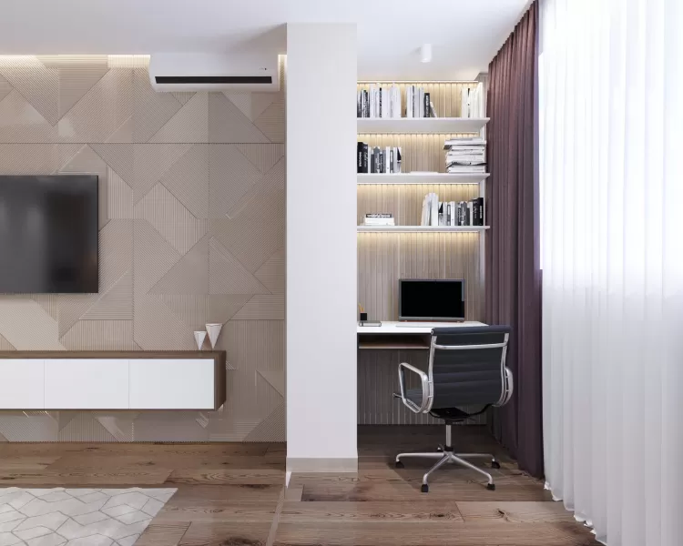 Міні кабінет у дизайн-проекті квартири ЖК Варшавський квартал, 95м.кв — студія дизайну NS interior Design