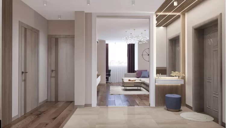 Гостиная в дизайн-проекте квартиры  ЖК Варшавский квартал, 95м.кв — студия дизайна NS interior Design