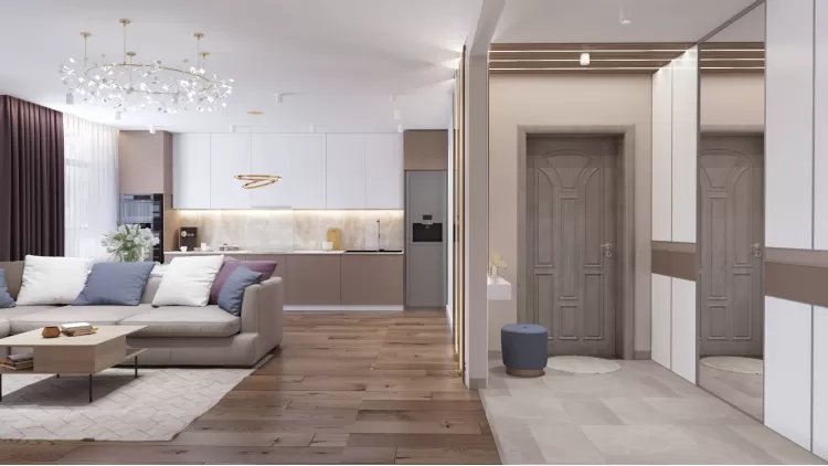 Гостиная в дизайн-проекте квартиры  ЖК Варшавский квартал, 95м.кв — студия дизайна NS interior Design