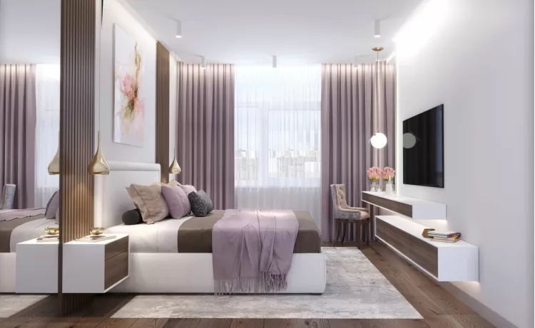 Спальня в дизайн-проекте квартиры  ЖК Варшавский квартал, 95м.кв — студия дизайна NS interior Design