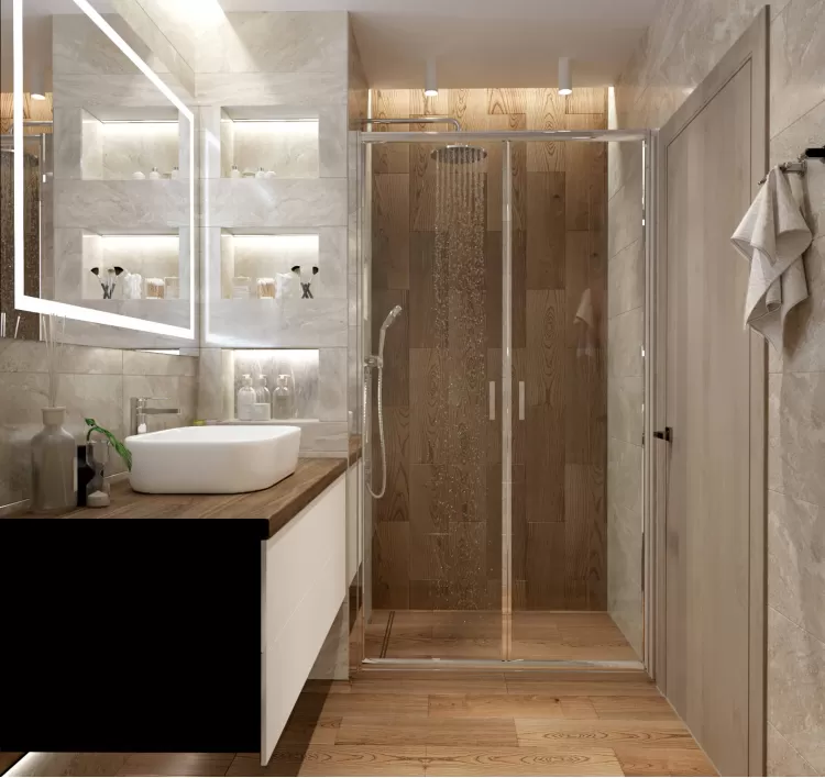 Санузел в дизайн-проекте квартиры  ЖК Варшавский квартал, 95м.кв — студия дизайна NS interior Design