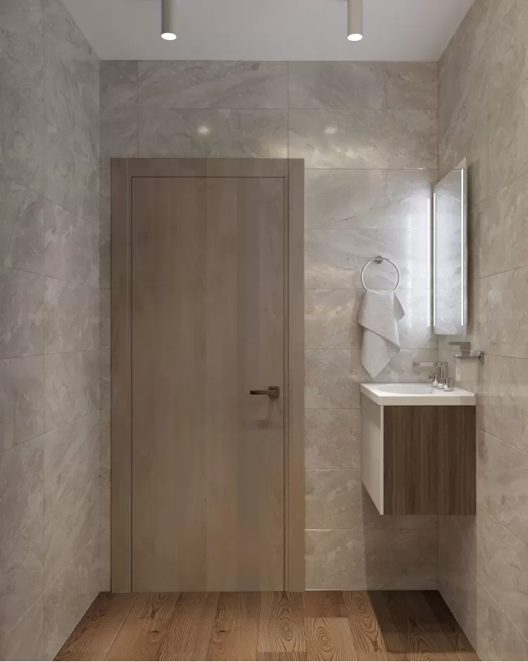 Санузел в дизайн-проекте квартиры  ЖК Варшавский квартал, 95м.кв — студия дизайна NS interior Design